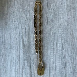 Michael Kors Gold Lock Necklace. NEW.